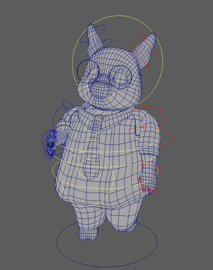 3D Character (Wireframe and Rig)